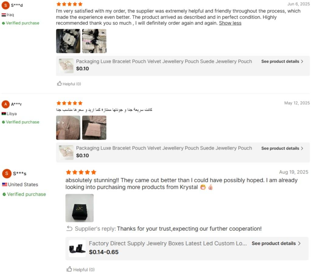jewelry packaging good reviews to Winnerpak's product