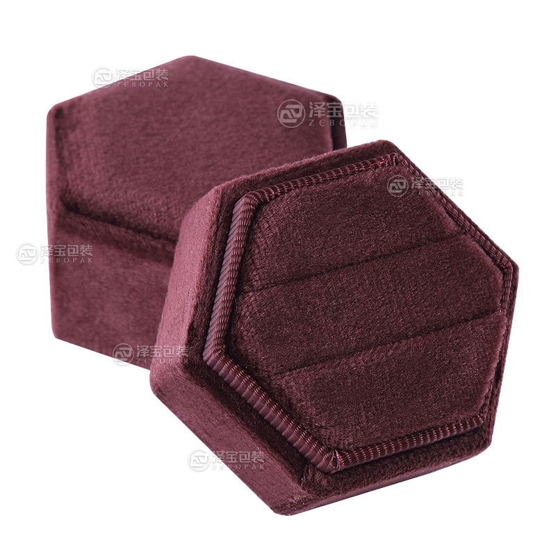 hexagonal jewelry velvet box wholesale