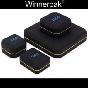 Black gold trim LED Jewelry box