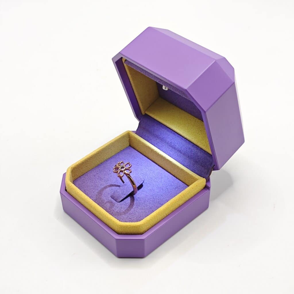 Purple LED lighting boxes for ring