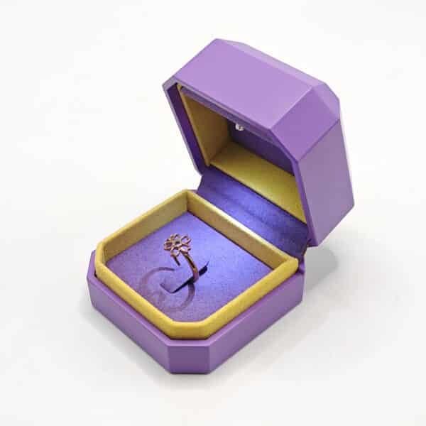 Purple LED lighting boxes for ring