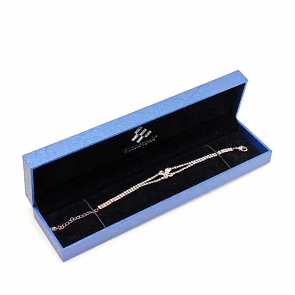 straight-corner PS frame bracelet box blue specialty paper