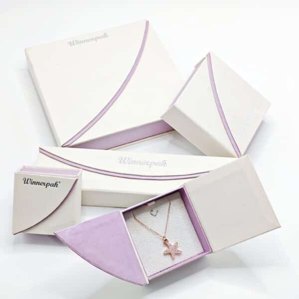 WGXP double-door magnetic jewelry box with wave edge