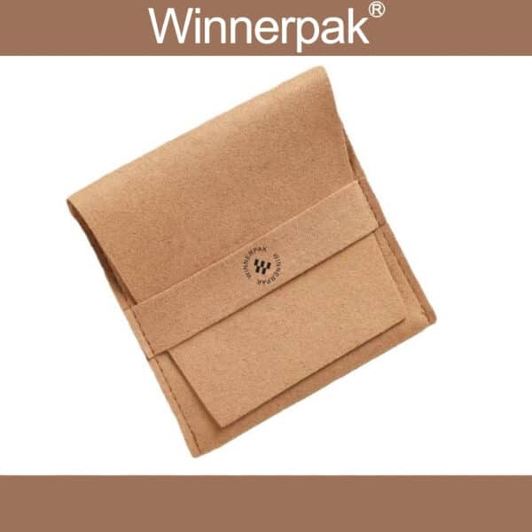 brown microfiber suede jewelry pouch